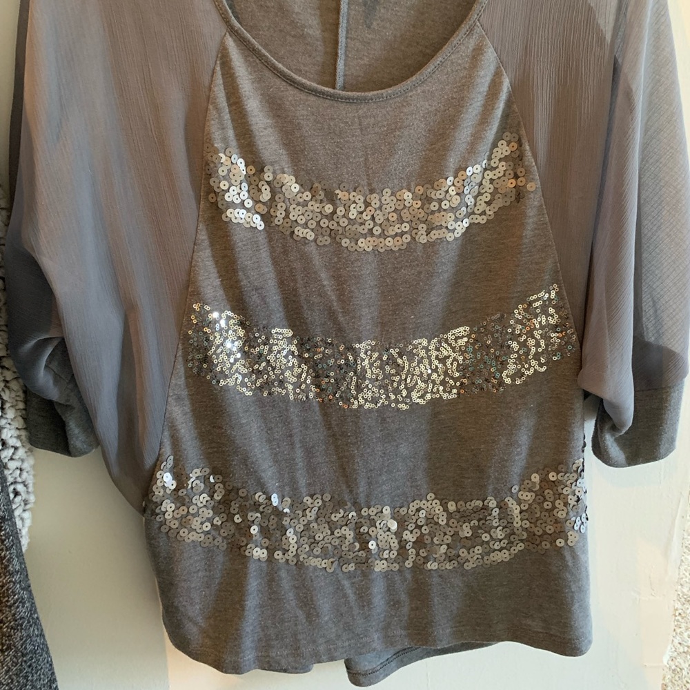 love on a hanger sequin shirt